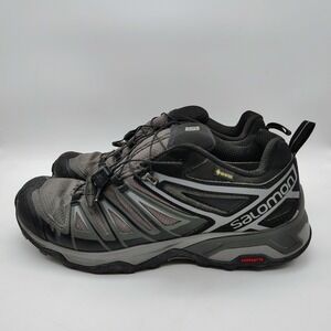 Salomon X Ultra Gore-Tex Gray Black Trail Running Hiking Shoes Mens Size 10.5